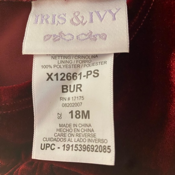 Toddler girl’s dress. 18 Mo. Iris & Ivy (dress and bloomer). - Picture 5 of 12